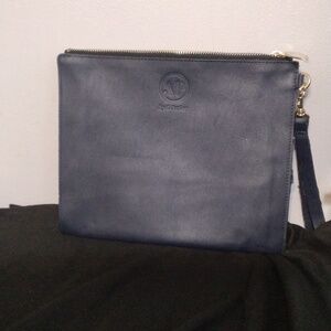 Anne Parker Dark Blue Vegan Leather Clutch